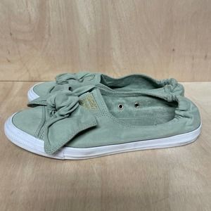 Converse Chuck Taylor All Star Knot Slip On Bow Green Shoes Womens Size 8